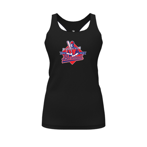 [CUS-DFW-RCBK-PER-BLK-FYS-LOGO1] Racerback Tank Top (Female Youth S, Black, Logo 1)