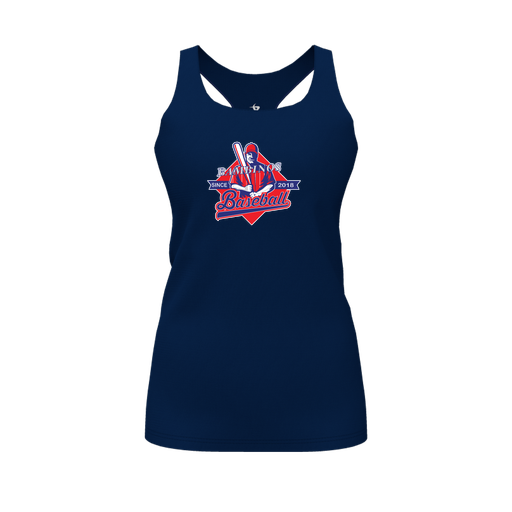 [FT0TRBNV-FYS-LOGO1] Decker Racerback Tank Top (Female Youth S, Navy, Logo 1)