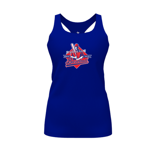 [CUS-DFW-RCBK-PER-RYL-FYS-LOGO1] Racerback Tank Top (Female Youth S, Royal, Logo 1)