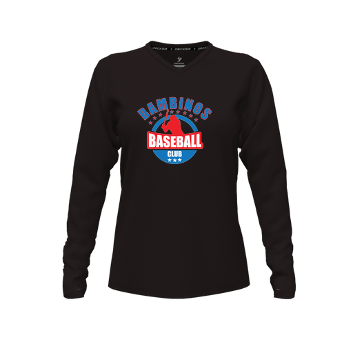 [FTLVCFBK-FYXS-LOGO3] Decker Comfort T-Shirt (Female Youth XS, Black, V Neck, Logo 3, Long Sleeve)