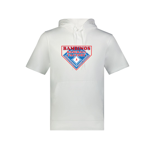 [6871.005.S-LOGO2] Men's Dri Fit Short Sleeve Hoodie (Adult S, White, Logo 2)