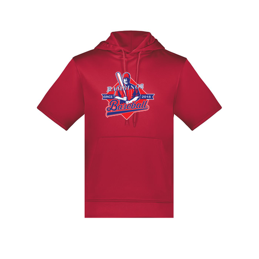 [6871.083.S-LOGO1] Men's Dri Fit Short Sleeve Hoodie (Adult S, Red, Logo 1)