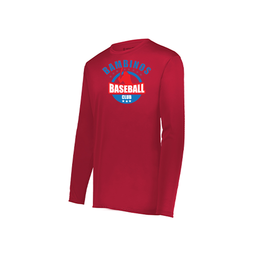 [222823.083.S-LOGO3] Youth LS Smooth Sport Shirt (Youth S, Red, Logo 3)