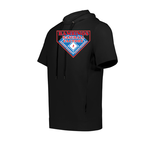 [222605.080.S-LOGO2] YOUTH VENTURA SOFT KNIT SHORT SLEEVE HOODIE (Youth S, Black, Logo 2)
