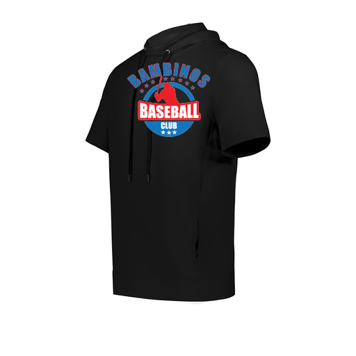 [222605.080.S-LOGO3] YOUTH VENTURA SOFT KNIT SHORT SLEEVE HOODIE (Youth S, Black, Logo 3)