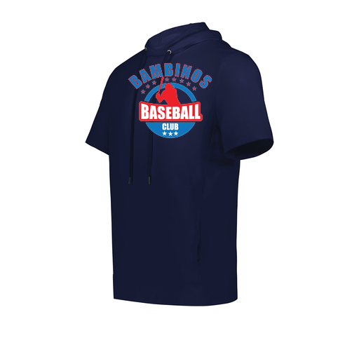 [222605.065.S-LOGO3] YOUTH VENTURA SOFT KNIT SHORT SLEEVE HOODIE (Youth S, Navy, Logo 3)