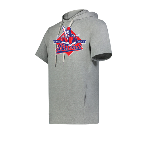 [222605-SIL-YS-LOGO1] YOUTH VENTURA SOFT KNIT SHORT SLEEVE HOODIE (Youth S, Silver, Logo 1)