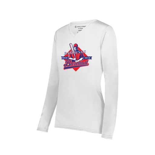 [222824.005.S-LOGO1] Ladies LS Smooth Sport Shirt (Female Adult S, White, Logo 1)