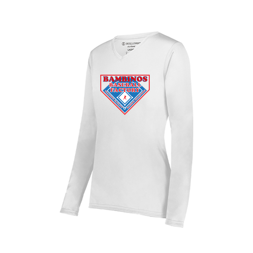 [222824.005.S-LOGO2] Ladies LS Smooth Sport Shirt (Female Adult S, White, Logo 2)