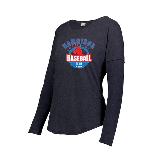 [FTLCUBNV-FAXS-LOGO3] Ladies LS Ultra-blend T-Shirt (Female Adult XS, Navy, Logo 3)