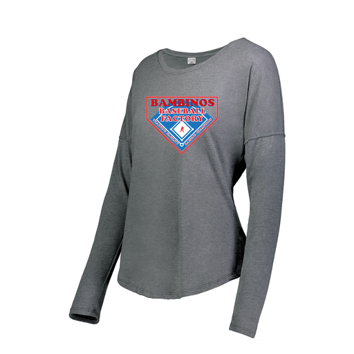 [FTLCUBGY-FAXS-LOGO2] Ladies LS Ultra-blend T-Shirt (Female Adult XS, Gray, Logo 2)